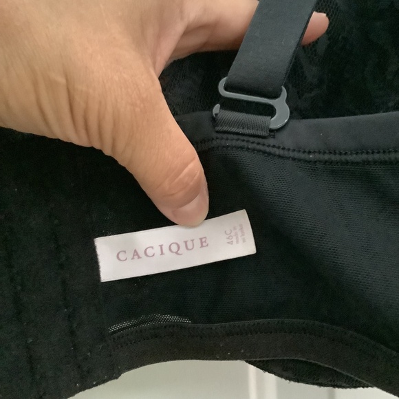Cacique 46C Black Padded Lace Underwire Bra - Picture 7 of 10